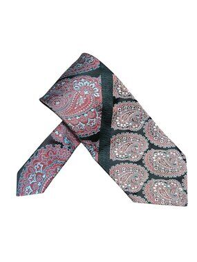 Brittania Necktie Black Red Blue Paisley Wide Tie Union Jack Vintage 70s Retro